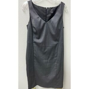 Ann Taylor Women's Black V Neck Sleeveless Sheath Dress Size 6 Business Casual